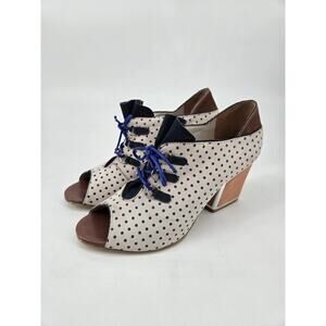 Klub Nico Anthropologie Robyn Rockabilly Pinup Peep Toe Polka Dot Heels Sz 8